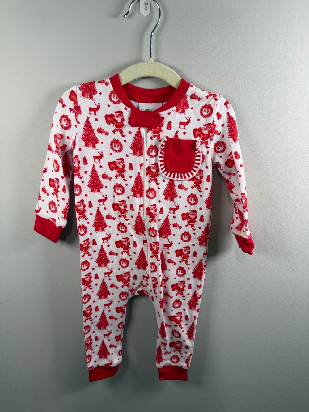 Posh Pickle Old Fashioned Christmas Footless Sleeper Ruffle Trim Size 12m
